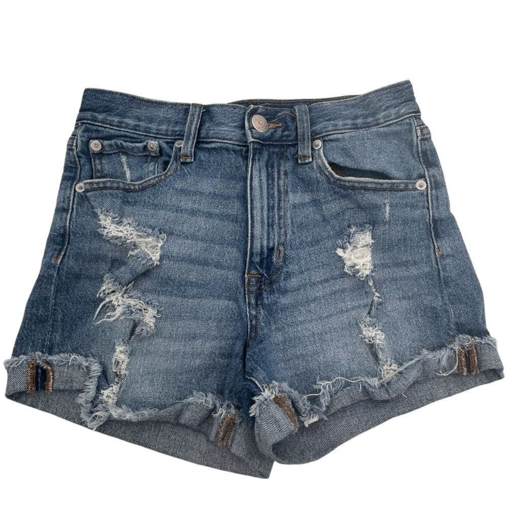 Aeropostale distressed, high-rise denim shorts, size 0